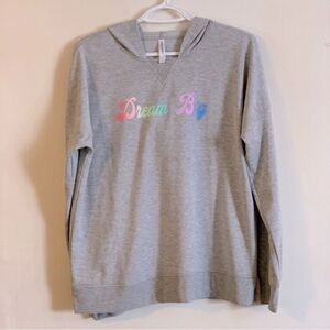 Dream Big Lightweight Sweatshirt Hoodie Gray Sz Large NWOT Gorgeous